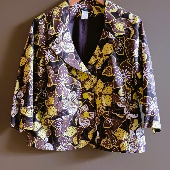 *SALE* NATURAL COTTON VEX Blazer muted tones 3/4 sleeve SZ 14 like new - Picture 10 of 10